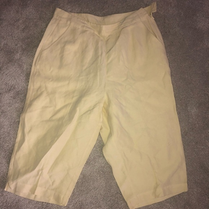 Vintage Tommy Bahama Silk Linen Yellow‎ Size 8 Capris